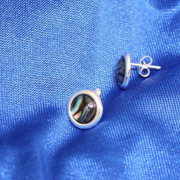 NWOT Silver & Abalone Shell Earrings - Picture 2 of 2